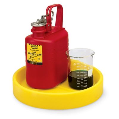 Dixie Polyethylene Spill Tray - 13-1/2" Dia.X3"H - Rotational Molded Polyethylene - Yellow  (BM-ST-12)