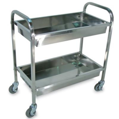 Luxor Stainless Steel Tray-Shelf Carts - 33"Wx17-1/2"D Shelf