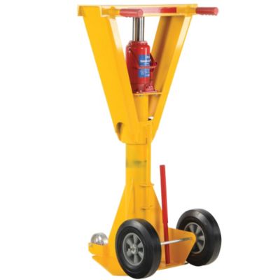 Vestil Beam-Top Trailer Jack - 40,000-Lb. Lifting Capacity - Hydraulic Lift - Yellow