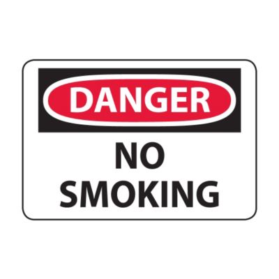 Osha Compliance Danger Sign   Danger (No Smoking)   High Impact Plastic