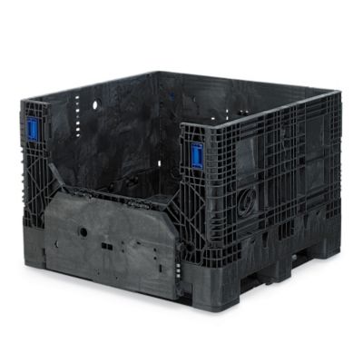 Orbis Bulkpak Collapsible Bulk Containers - 48"Wx44.5"Lx34"H - Black