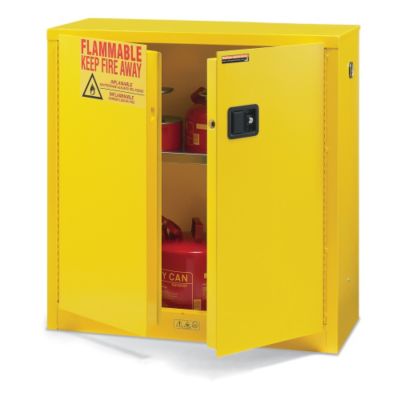 Relius Solutions Double-Wall Safety Cabinet - 43X18x65" - 45-Gallon Capacity - Manual-Closing Doors - Yellow  (1030S-50-KK)