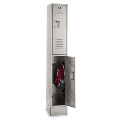 Relius Solutions Stainless Steel Locker - 2-Tier Locker - 18X18x72" Opening - 1 Locker Wide - Unassembled - Gray  (USS1888-2)