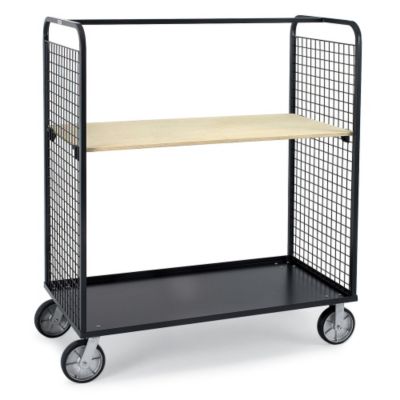 Relius Elite Shelf Trucks Wood Shelf 8″ Moldon Rubber Casters 57″wx30″d Shelf Dark Gray