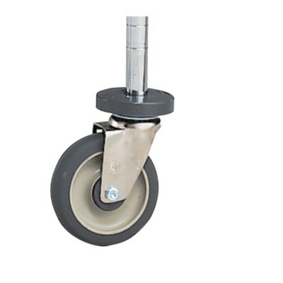 Metro Round-Post Casters - 5" Rubber Swivel With Bumper