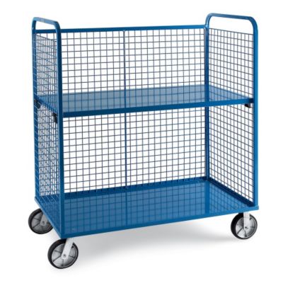 Relius Elite Wire Cage Trucks - Steel Shelf - 8" Pneumatic Casters - 57"Wx30"D Shelf - Red