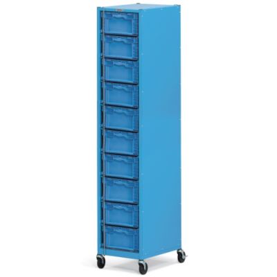 Relius Solutions Easy-Access Bin Cart - 17-5/8 X25x88-1/2" - Blue