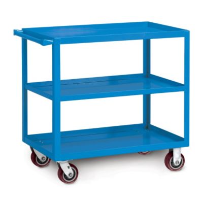 Relius Solutions All-Welded Utility Carts - 36"Wx24"D Shelf - 3 Shelves - 5" Polyurethane