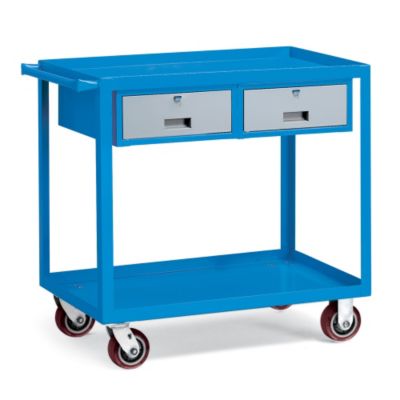 Relius Solutions Two-Drawer Service Carts - 48"Wx24"D Shelf - 36"H - 5" Polyurethane Casters