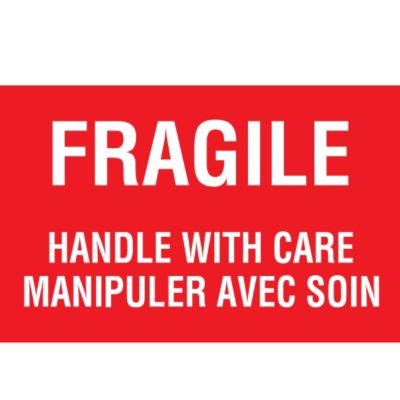 Bilingual Shipping And Caution Labels - 3X5" - Fragile Handle With Care