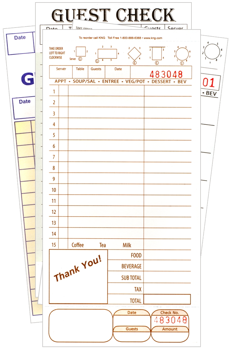1-Part Guest Checks