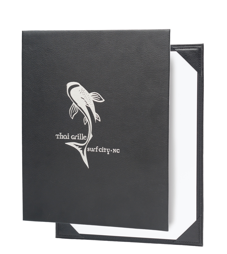 Single Pocket Bonded Leather Menu Cover, 8.5x11 (Letter Size)