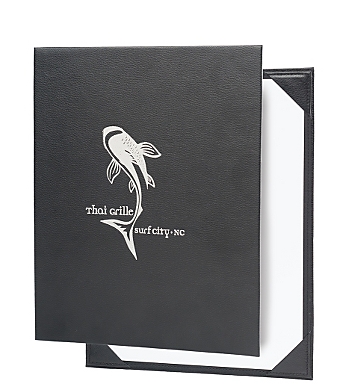 Single Pocket Bonded Leather Menu Cover, 8.5x11 (Letter Size)