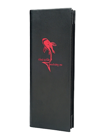 Double Pocket Bonded Leather Menu Cover, 4.25x11