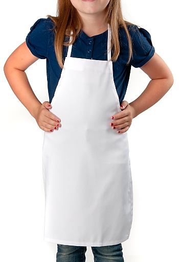 White Childrens Bib Apron, Small