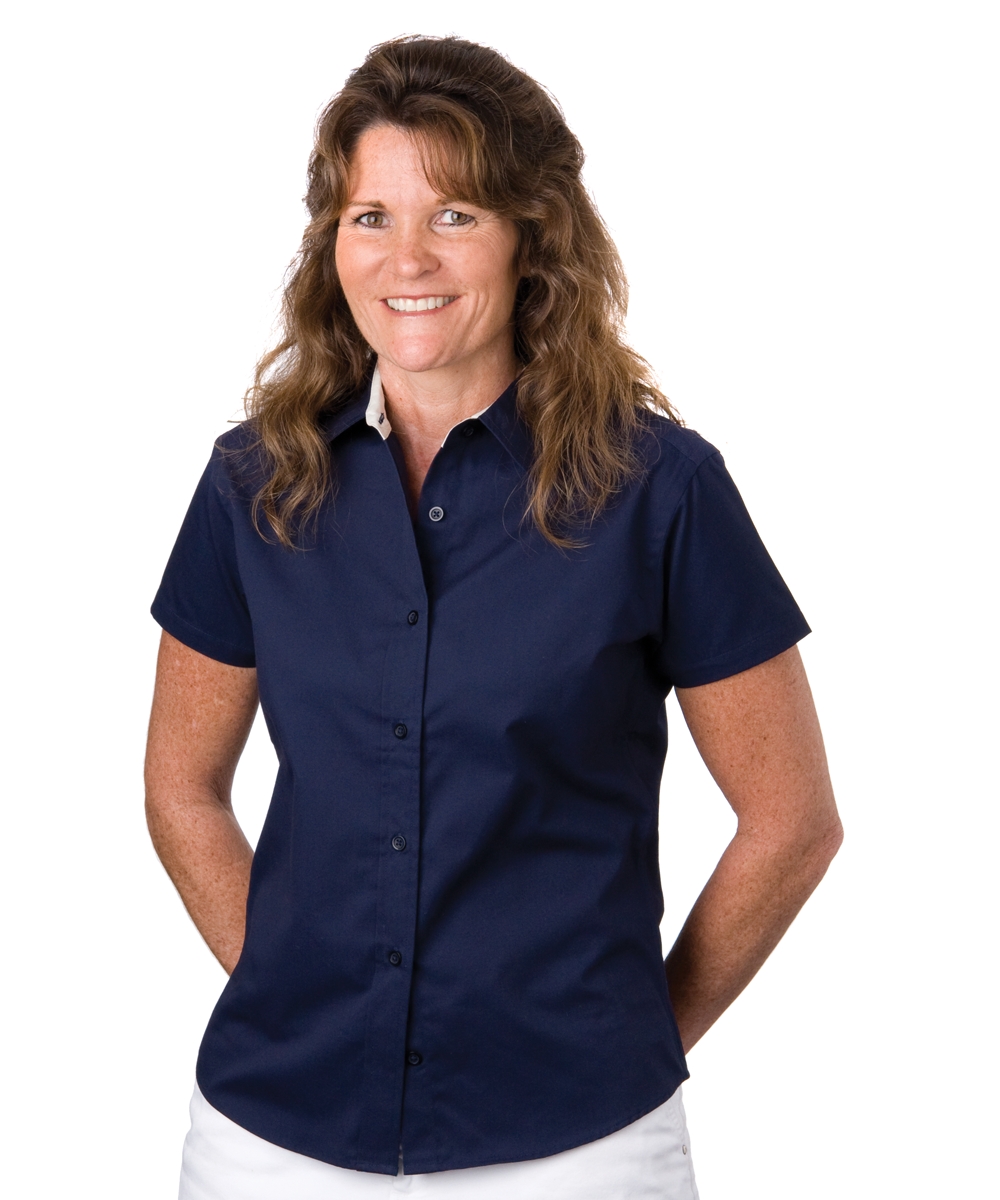 Womens Wrinkle Resistant Dress Shirt, Short Sleeve