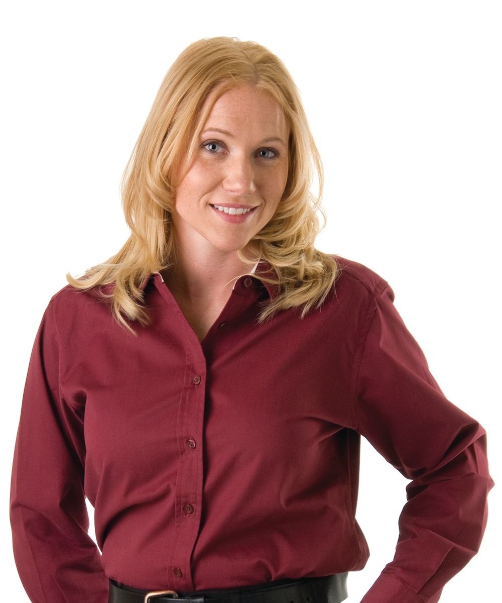 Womens Wrinkle Resistant Dress Shirt, Long Sleeve