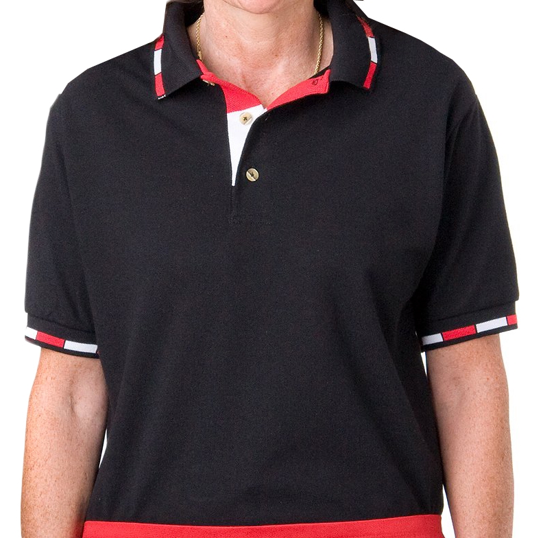Unisex Mesh Net with Color Block Trim and Placket