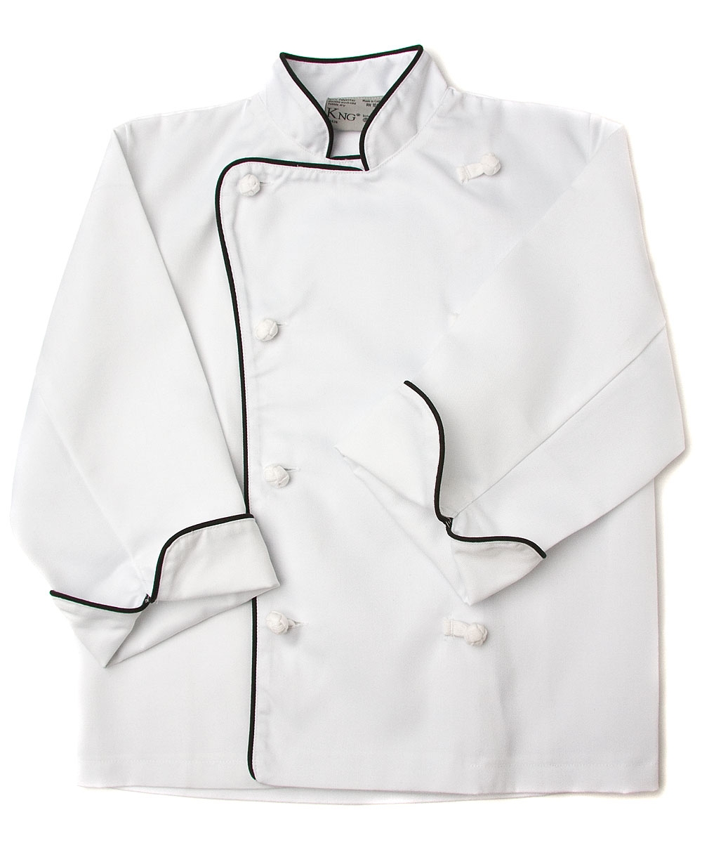 Child Executive Chef Coat with Black Piping