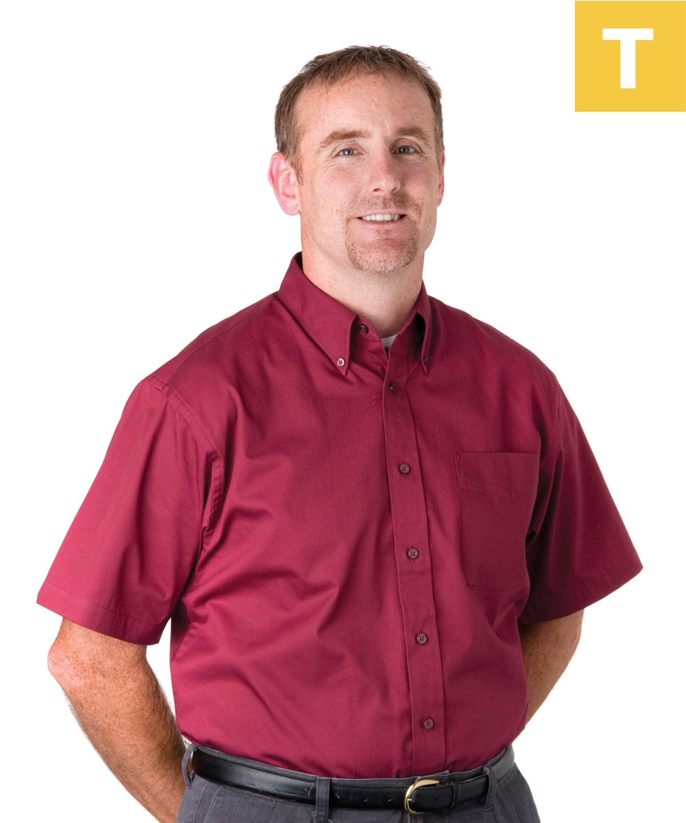 Mens Teflon Dress Shirt, Short Sleeve