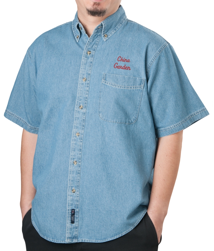 Mens Denim Shirt, Short Sleeve