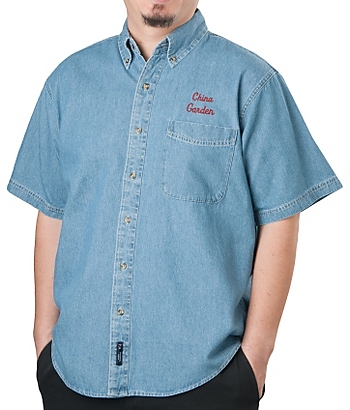 Mens Denim Shirt, Short Sleeve