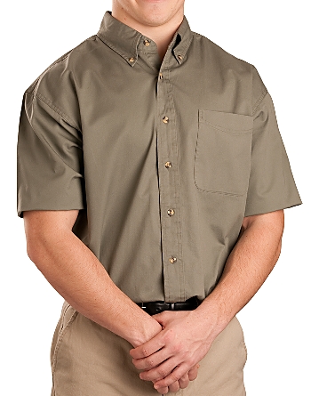 Mens Twill Shirt, Short Sleeve