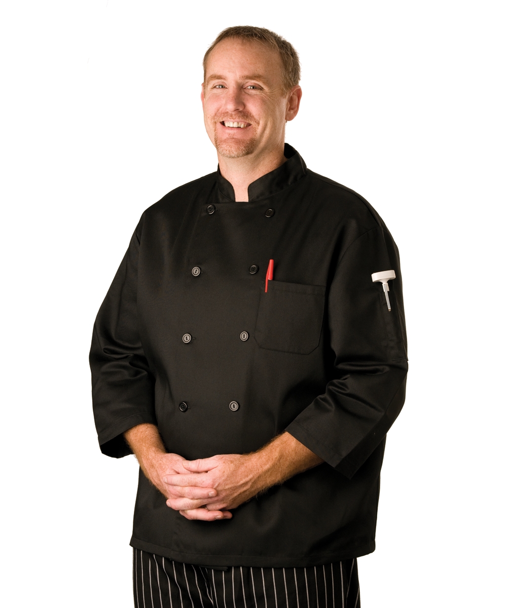 Black 3 4 Sleeve Chef Coat