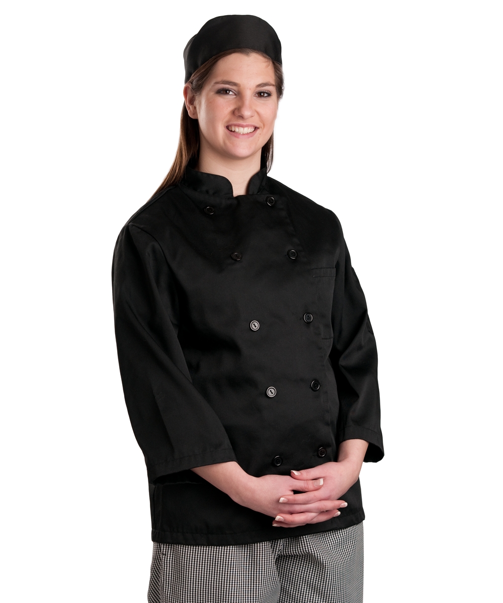 Black 3 4 Sleeve Chef Coat