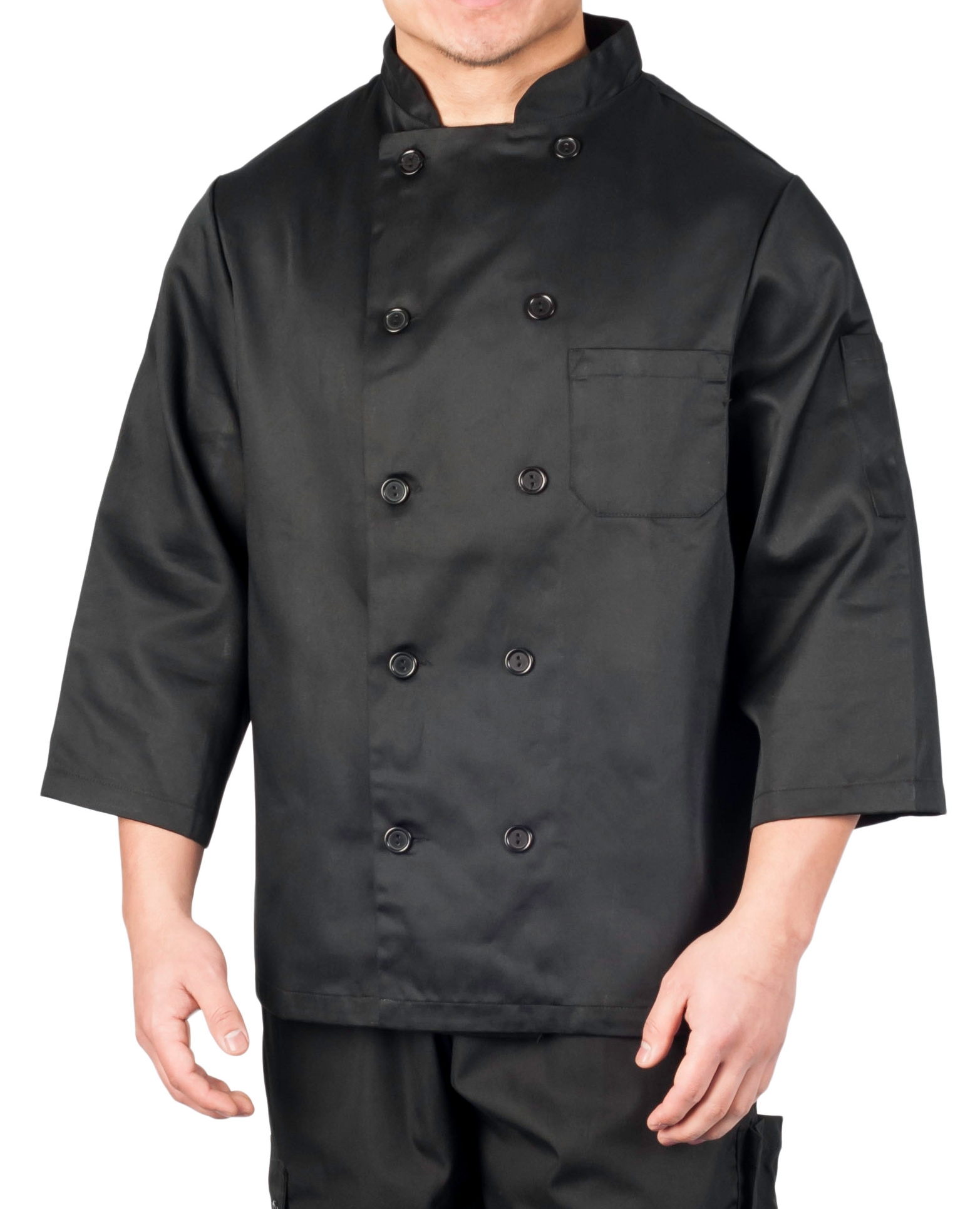 Black 3 4 Sleeve Chef Coat