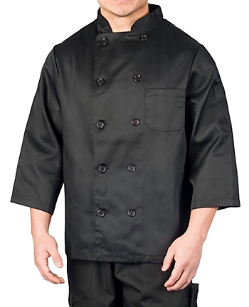 Black 3 4 Sleeve Chef Coat