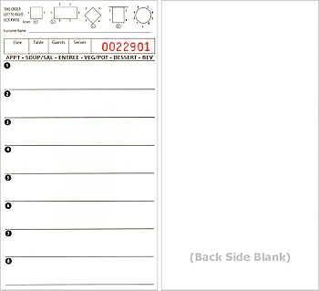 Stapled, 3½ x 6¾, 1 Part Guest Checks, Soft Sheet, per 5,000