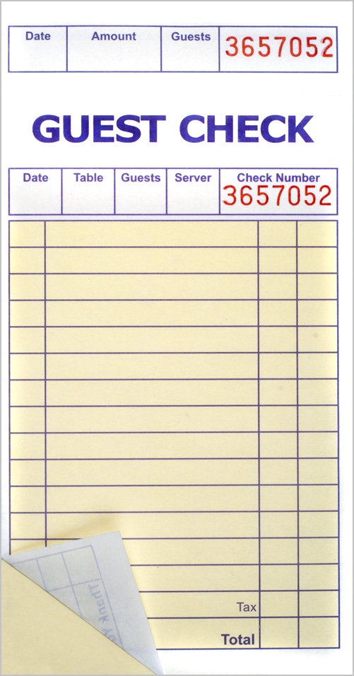 3⅜ x 6½, Soft Sheet, 2 Part Guest Checks