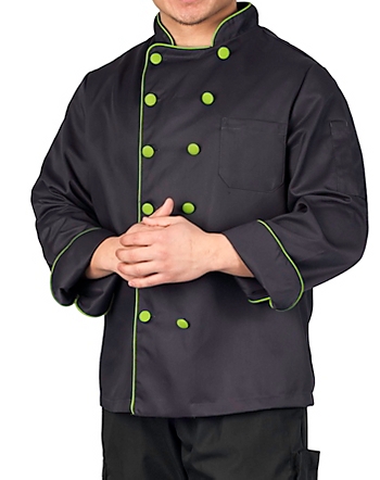Executive Chef Coat with Contrast Piping and Buttons