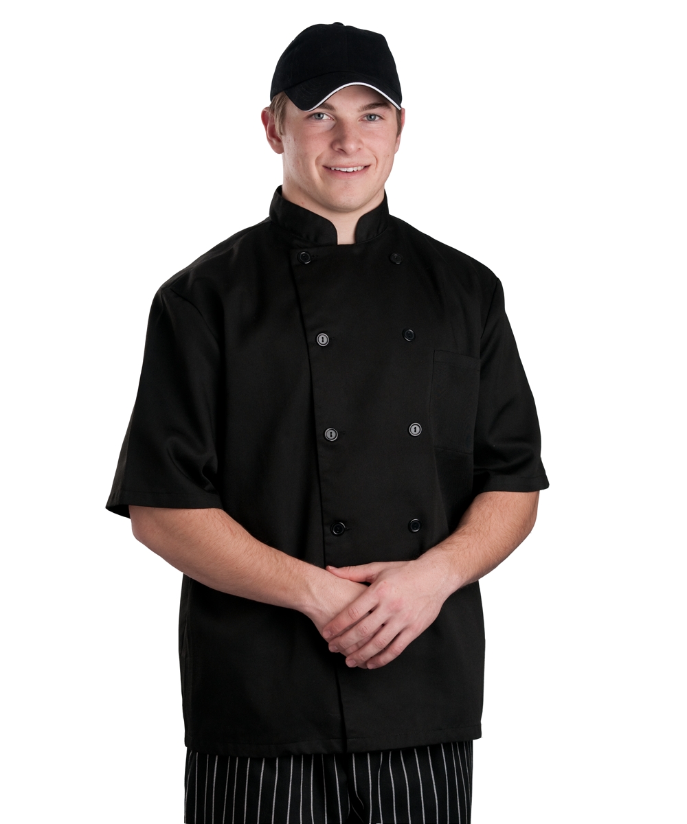 Black Short Sleeve Chef Coat