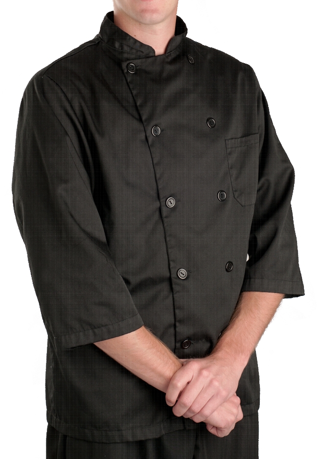 Black 3 4 Sleeve Chef Coat