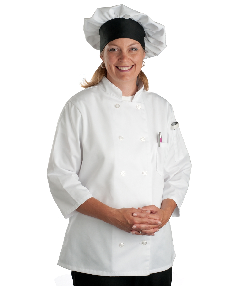 Womens White Classic 3 4 Sleeve Chef Coat
