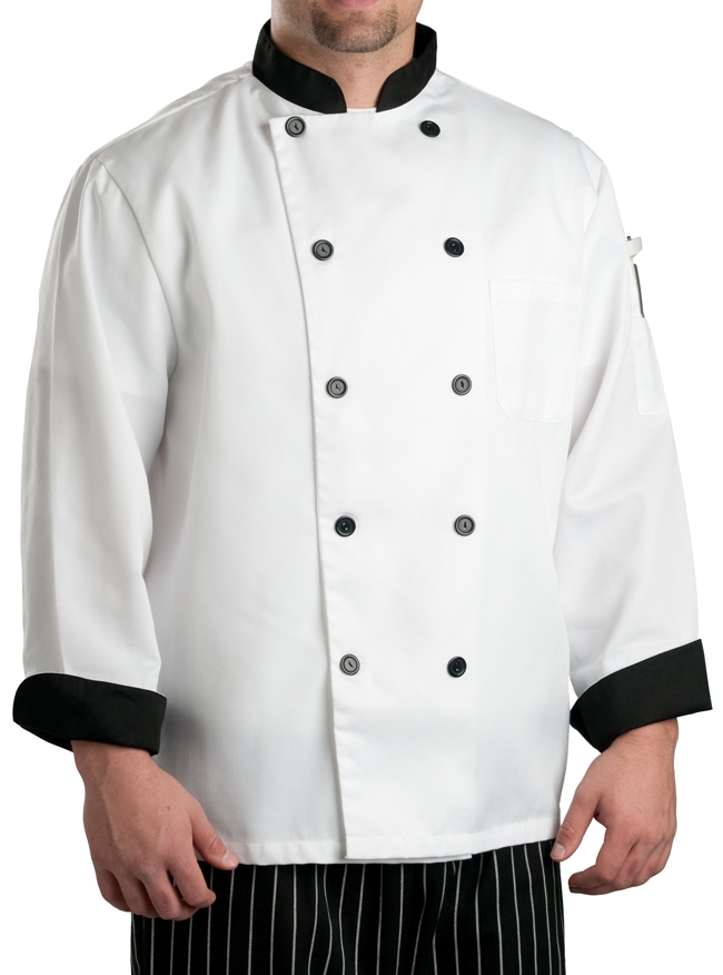 Chef Coat Black Contrast, Clearance