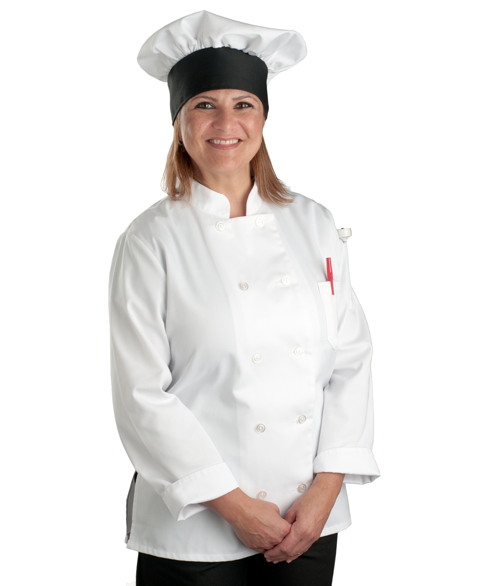 Womens White Classic Long Sleeve Chef Coat