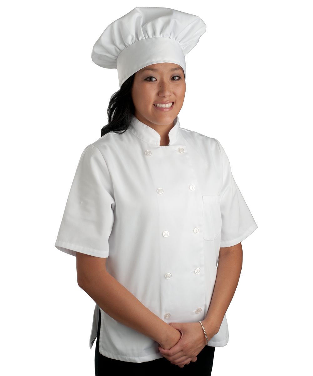 Womens White Classic Short Sleeve Chef Coat