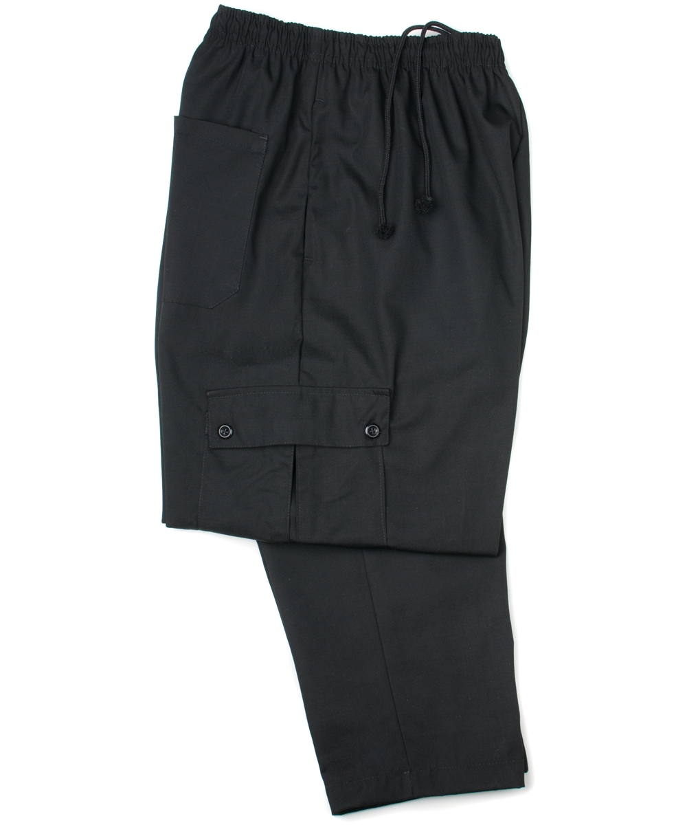 Black Cargo Style Chef Pant