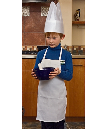 White Childrens Bib Apron, Medium