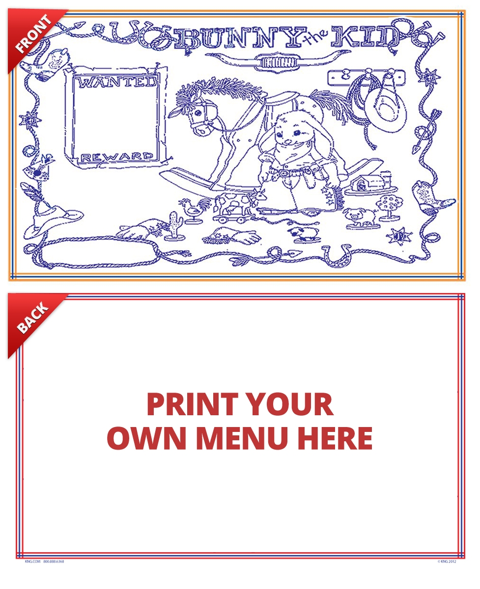 Coloring Sheets Bunny the Kid, 8.5 x 14