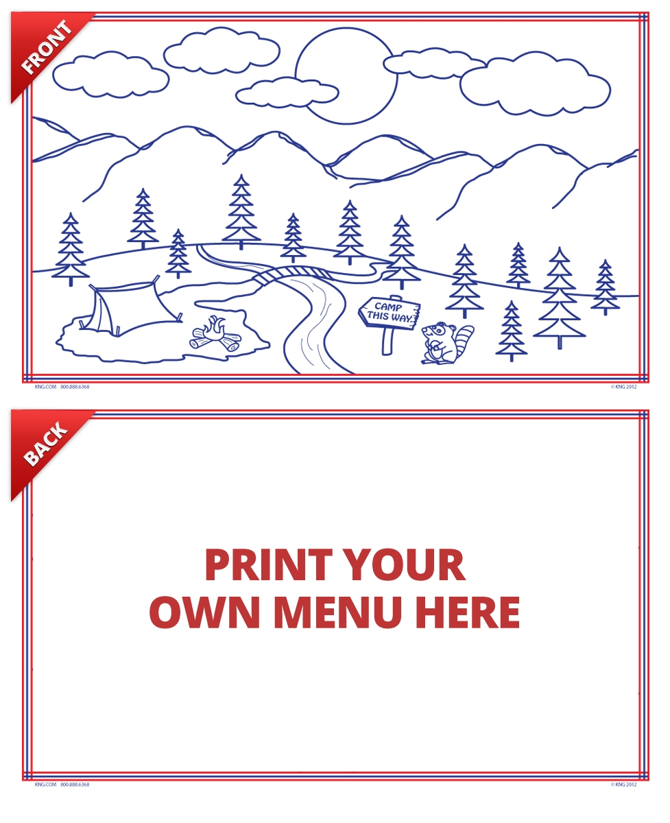 Coloring Sheets Camping, 8.5 x 14