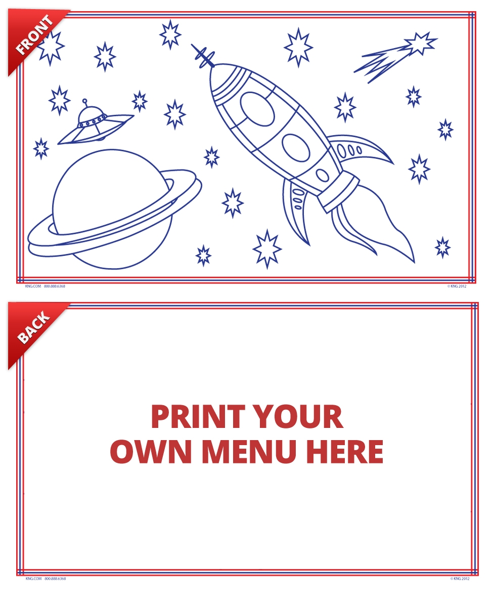 Coloring Sheets Spacerace, 8.5 x 14