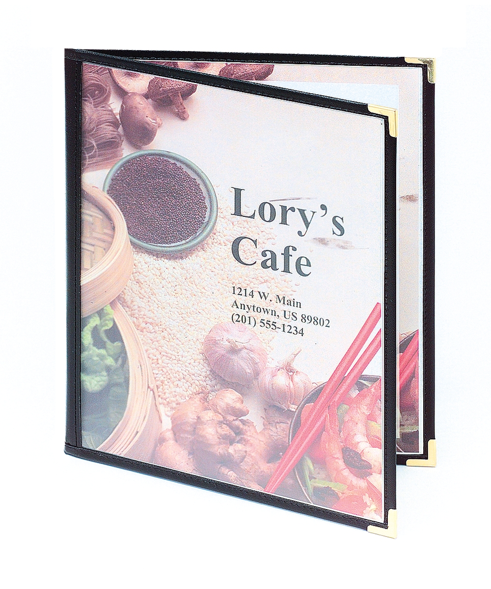 Double Pocket Cafe Menu Cover, 8.5x11, Glossy (Letter Size)