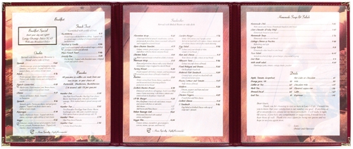 Triple Pocket Cafe Menu Cover, 8.5x11, Glossy (Letter Size)