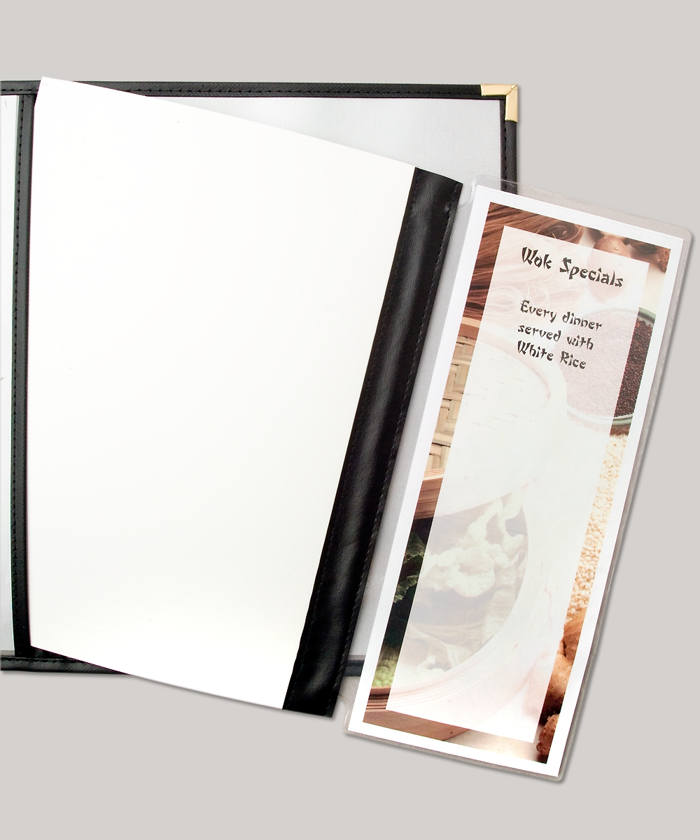 Extra Menu Pocket, 4.25x11 on 11 inch Chipboard