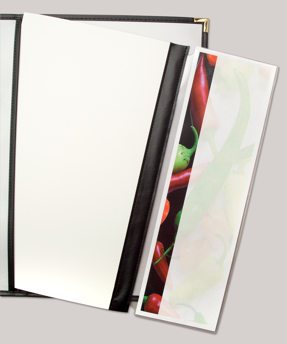Extra Menu Pocket, 4.25x14 on 14 inch Chipboard