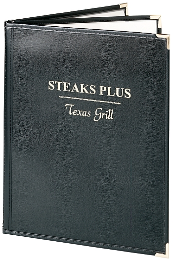 Book 3 Imitation Leather Menu, 8.5x11, Glossy (Letter Size)